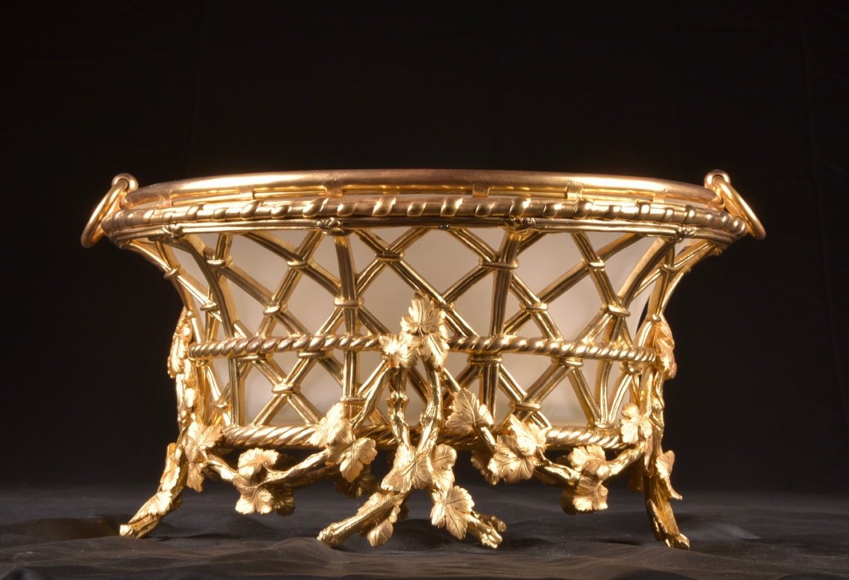 A Large Gilt Bronze Planter From Maison Alphonse Giroux A Paris, Ca. 1860-photo-4