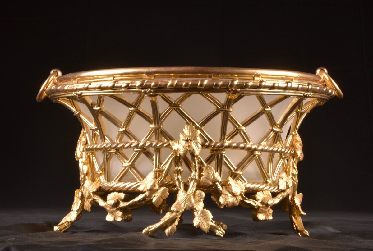 A Large Gilt Bronze Planter From Maison Alphonse Giroux A Paris, Ca. 1860