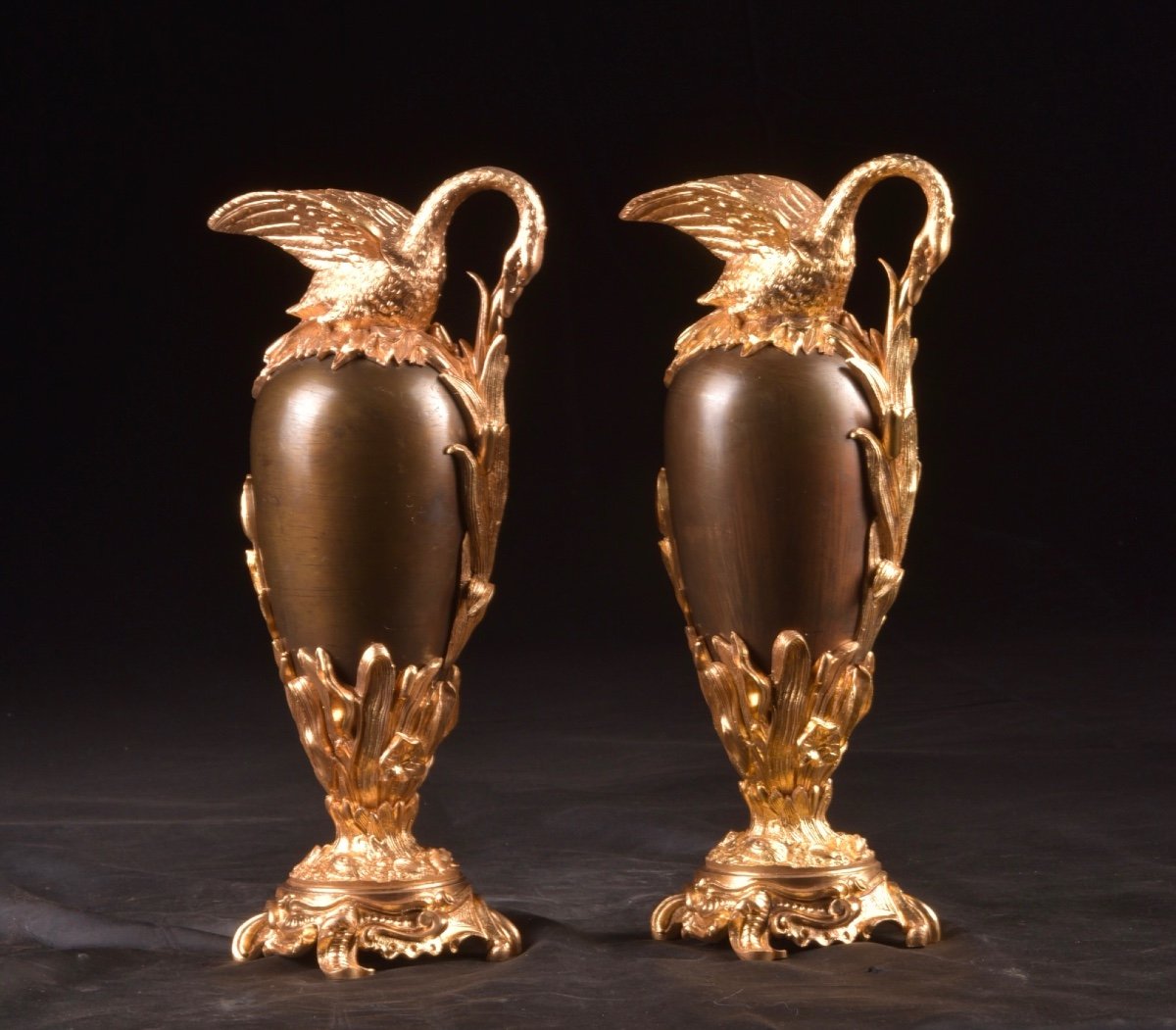 Pair Of Large Napoleon III Vases From The 19th Century, France -photo-1