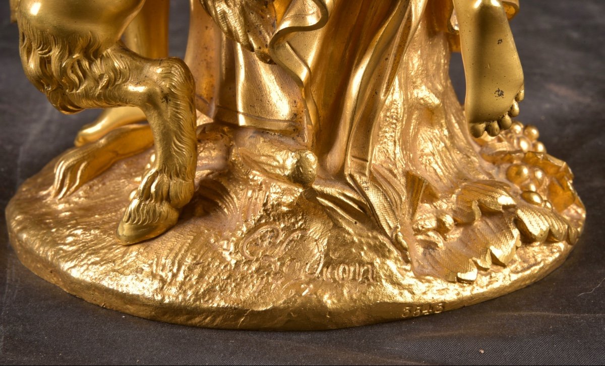 Beautiful Gilded Bronze Group Bachantes By Clodion (1738-1814)-photo-7