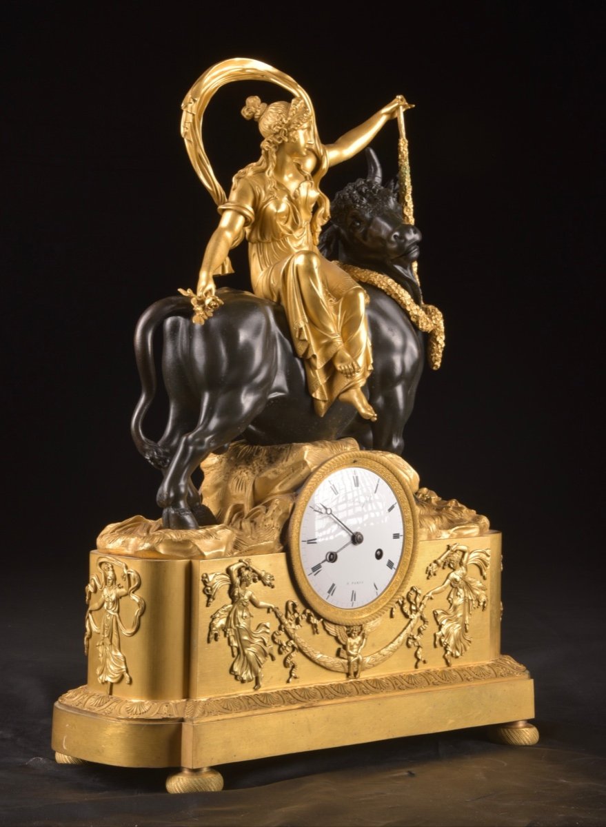 The Abduction Of Europa, Bronze Clock From The Early 19th Century-photo-2