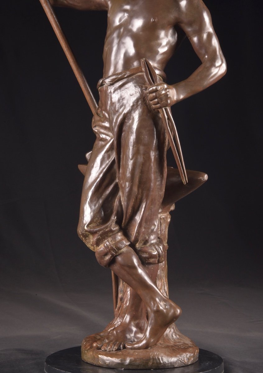 Antoine BOFILL (né en 1875), Le forgeron, Bronze à patine brune-photo-4