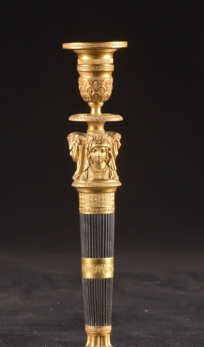 Pair Of Empire Candlesticks – Dated 1816-photo-3