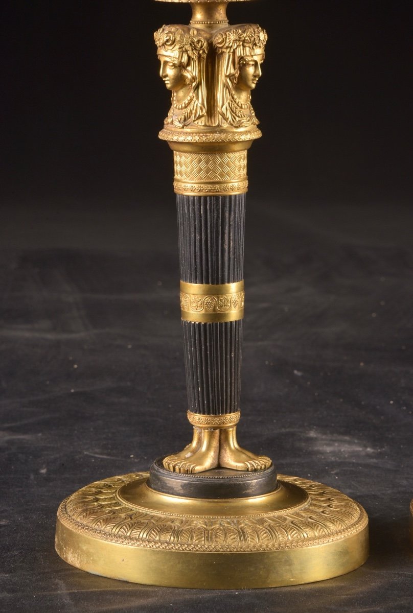 Pair Of Empire Candlesticks – Dated 1816-photo-1