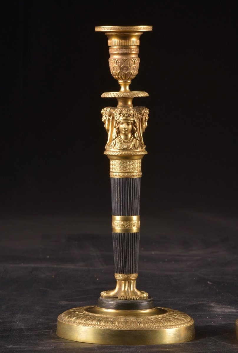 Pair Of Empire Candlesticks – Dated 1816-photo-4