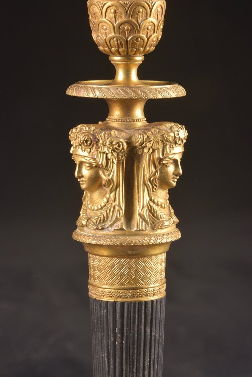 Pair Of Empire Candlesticks – Dated 1816-photo-5