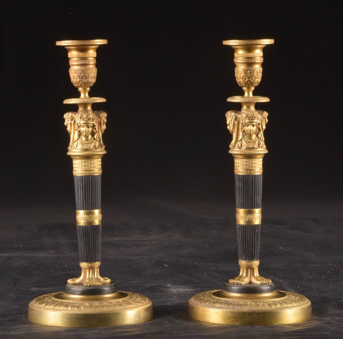 Pair Of Empire Candlesticks – Dated 1816