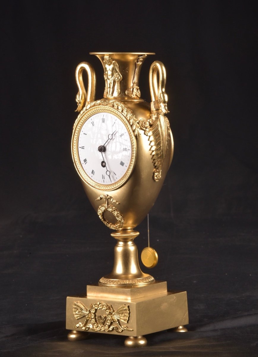 "empire Style Gilt Bronze Vase Pendulum-photo-4