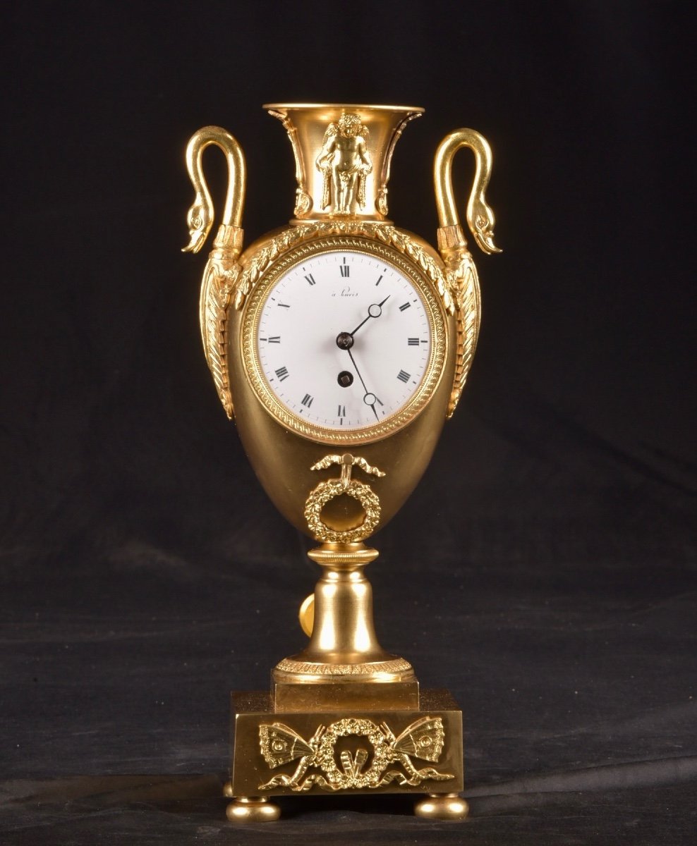 "empire Style Gilt Bronze Vase Pendulum-photo-8