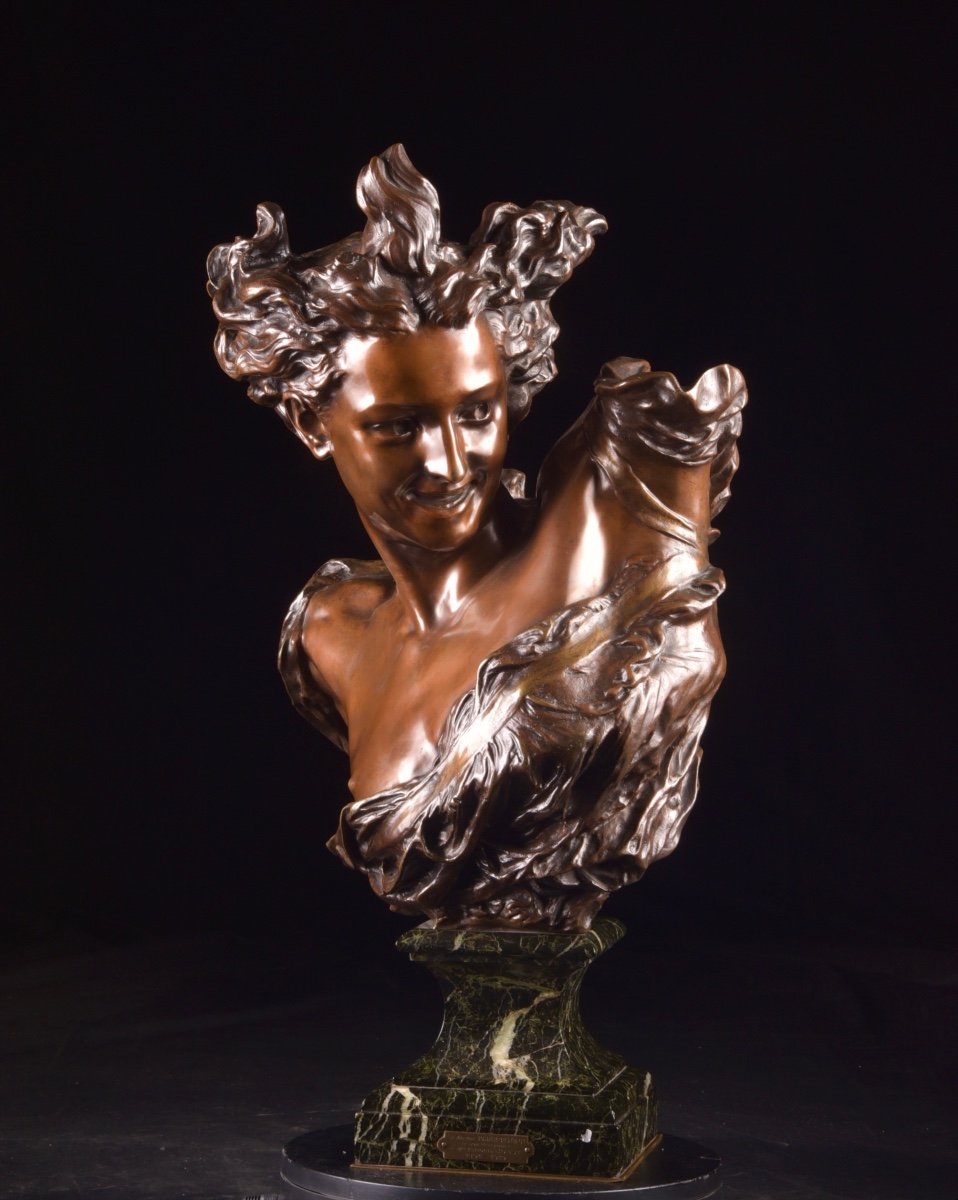 A Large Bronze Bust Of Jean-baptiste Carpeaux (1827-1875) - Bronze - The Genius Of Dance-photo-2