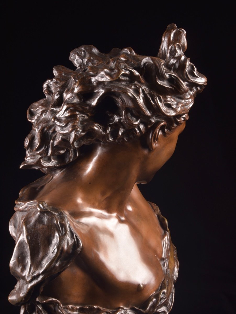 A Large Bronze Bust Of Jean-baptiste Carpeaux (1827-1875) - Bronze - The Genius Of Dance-photo-3