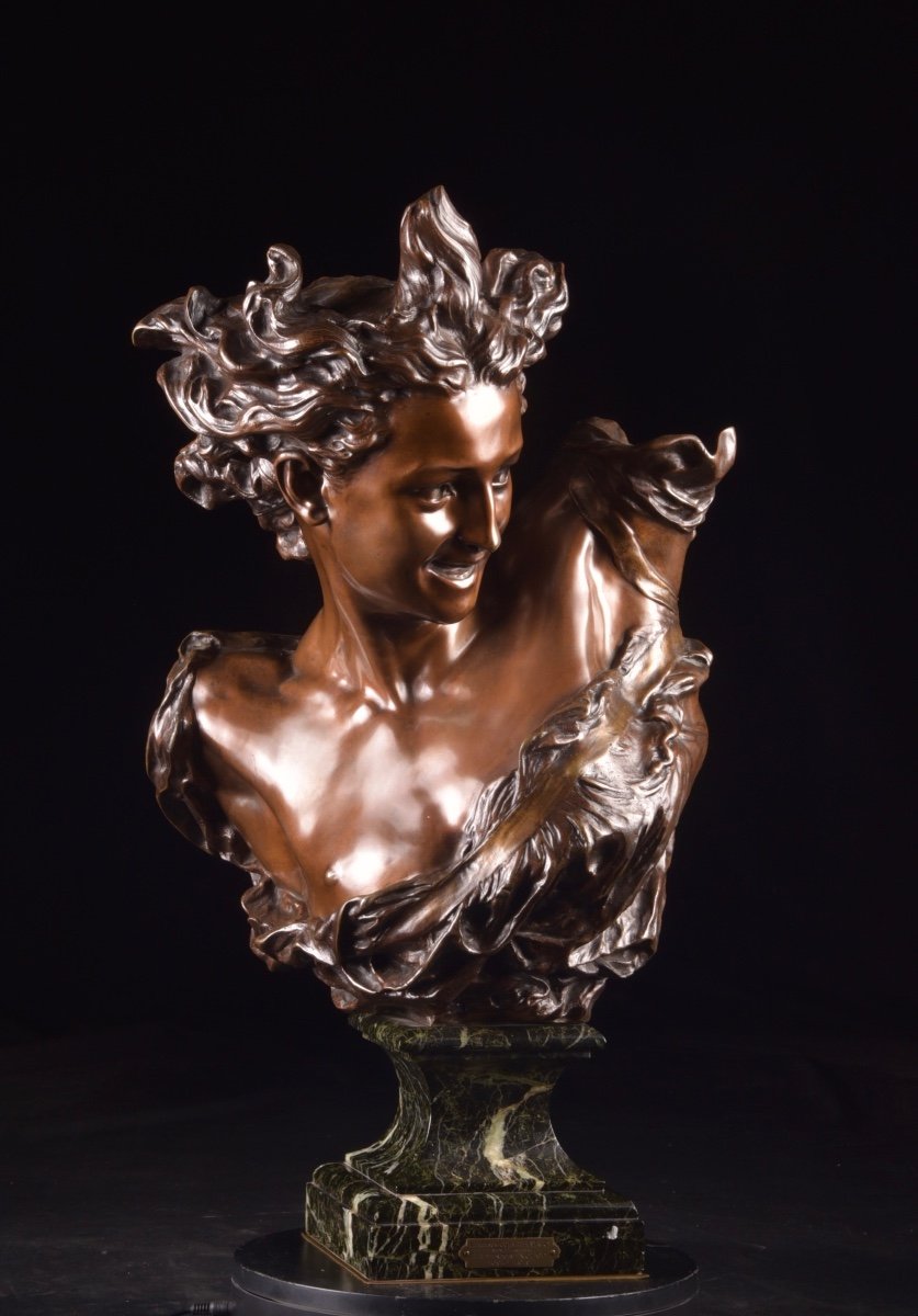 A Large Bronze Bust Of Jean-baptiste Carpeaux (1827-1875) - Bronze - The Genius Of Dance-photo-4