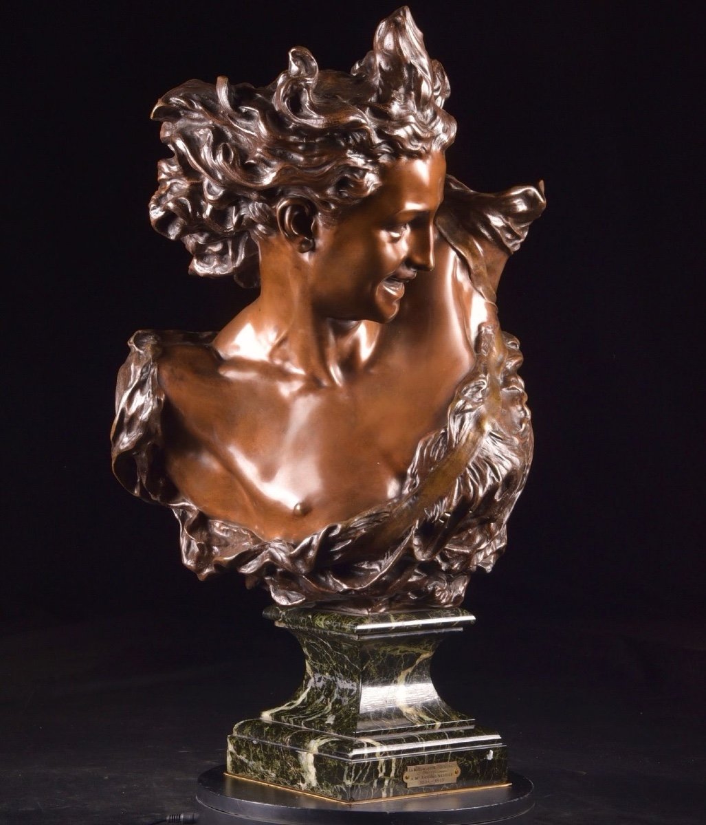 A Large Bronze Bust Of Jean-baptiste Carpeaux (1827-1875) - Bronze - The Genius Of Dance