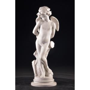 "chained Cupid" By Denise Delavigne (19th/20th C.)