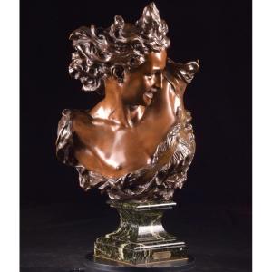 Un Grand Buste En Bronze De Jean-baptiste Carpeaux  (1827-1875) - Bronze - Le Génie De La Danse