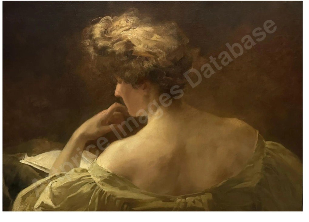 Elegant Portrait De Femme  Henri Privat Livemont-photo-1