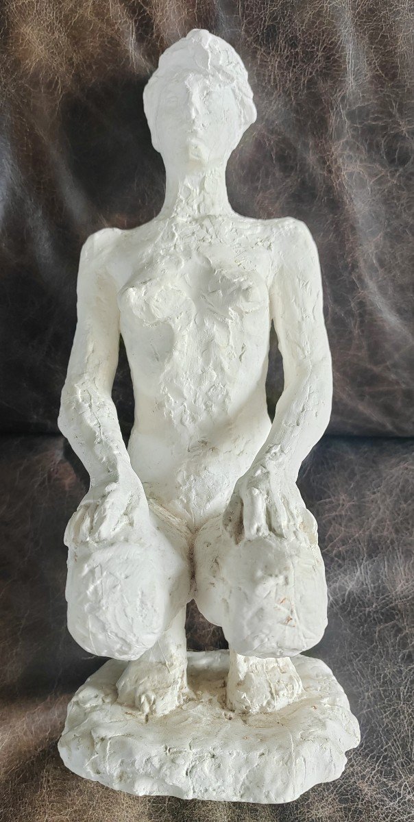 Hubert Yencesse Sculpture Studio Plaster Nude Woman-photo-1