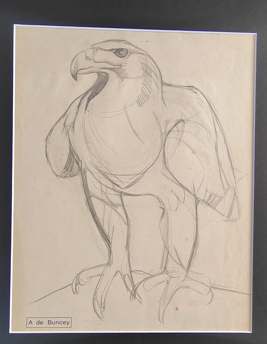 Albin De Buncey l'Aigle Jouve Sandoz Art Déco Dessin Animalier