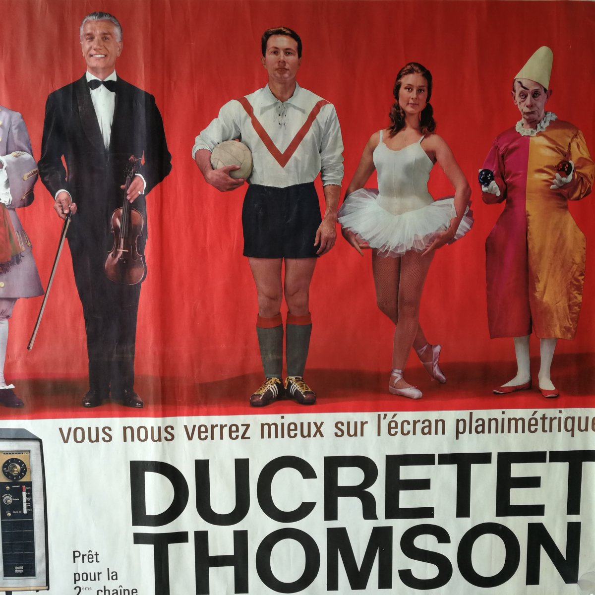 Large Poster 1950 Ducretet Thomson 160 X 120 Publicité Télévision -photo-2