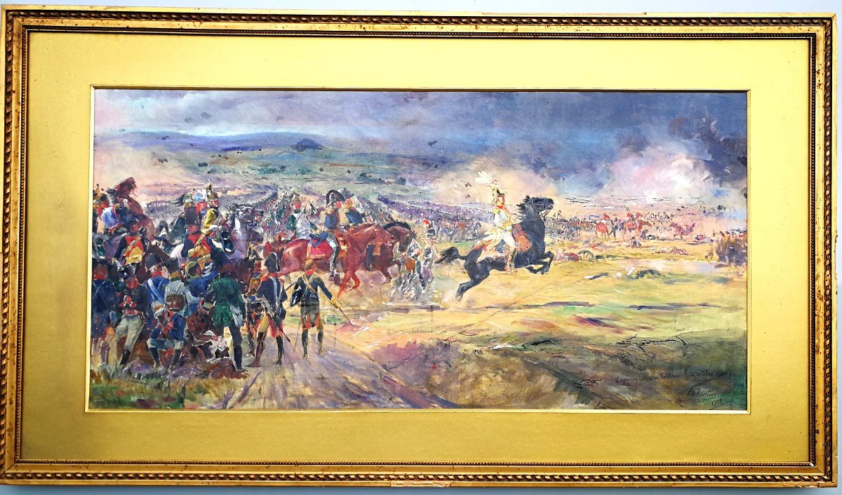 Battle Of Jena Napoleon Murat Large Preparatory Painting Henri Chartier (1859-1924)