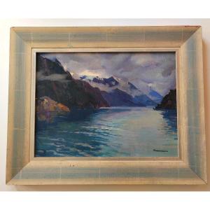 Piet Van Der Hem (1885-1961) Norway Norwegian Fjord 1929