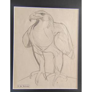 Albin De Buncey The Eagle Jouve Sandoz Art Deco Animal Drawing