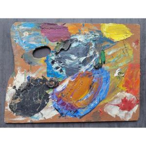 Pierre Ambrogiani (1907-1985) Abstraction La Palette Du Peintre