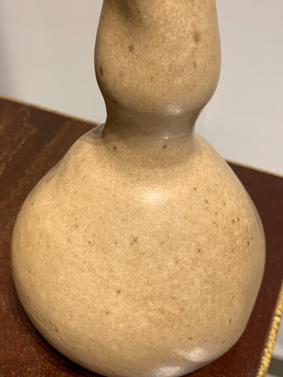 Rare Fruitiform Vase In Sandstone By Jeanneney.-photo-1