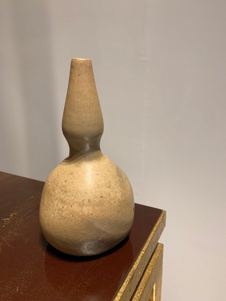 Rare Fruitiform Vase In Sandstone By Jeanneney.-photo-2