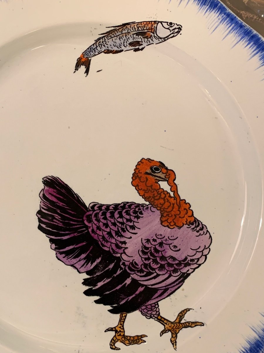 Turkey Plate Rousseau Creil & Montereau Service.-photo-2