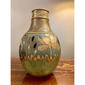 Rare Vase Ernest Chaplet Pour Haviland.