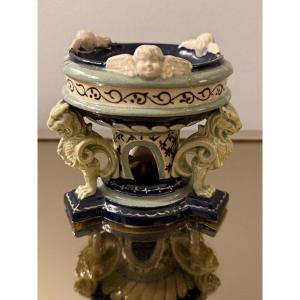 Parthenay Earthenware Salt Cellar, Late 19th Century.