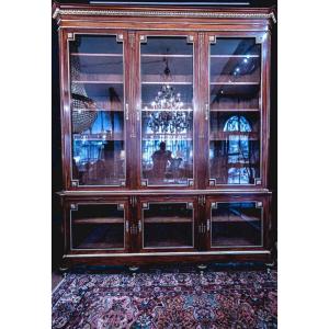 Large Louis XVI Style Mahogany Library 19th Century