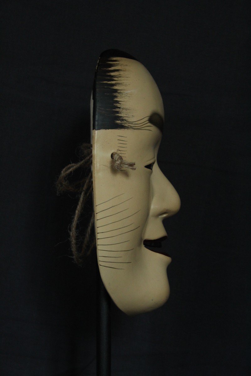 Masque Vintage Japonais, Homme Otoko, Teather Noh, Poterie d'Osaka-photo-3