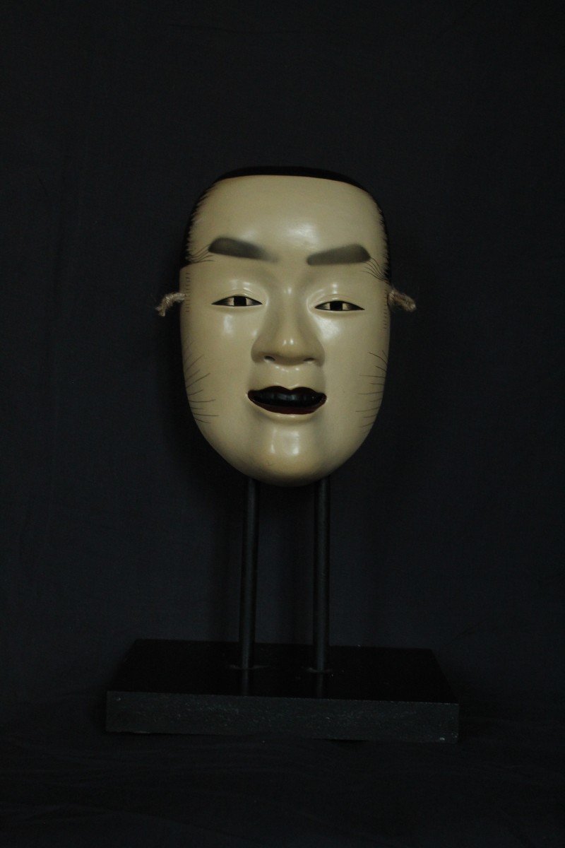 Proantic Japanese Vintage Mask Otoko Man Noh Teather Pottery From