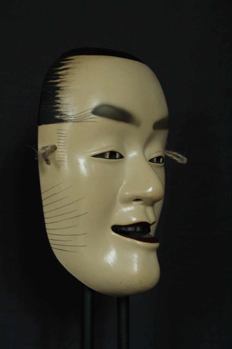 Masque Vintage Japonais, Homme Otoko, Teather Noh, Poterie d'Osaka-photo-2