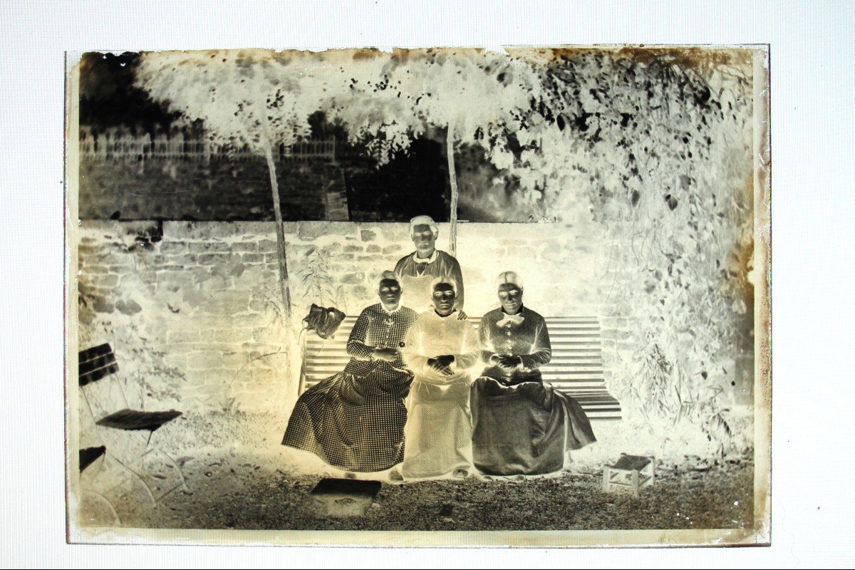 Lot De Plaques De Verre Photographiques Vintage, Fin 19ème Siècle, Début 20ème Siècle-photo-1