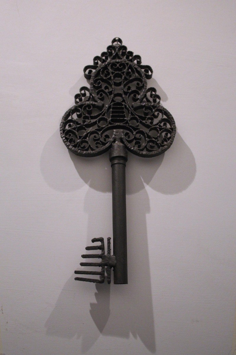 Giant Antique Wrought Iron Key.-photo-2