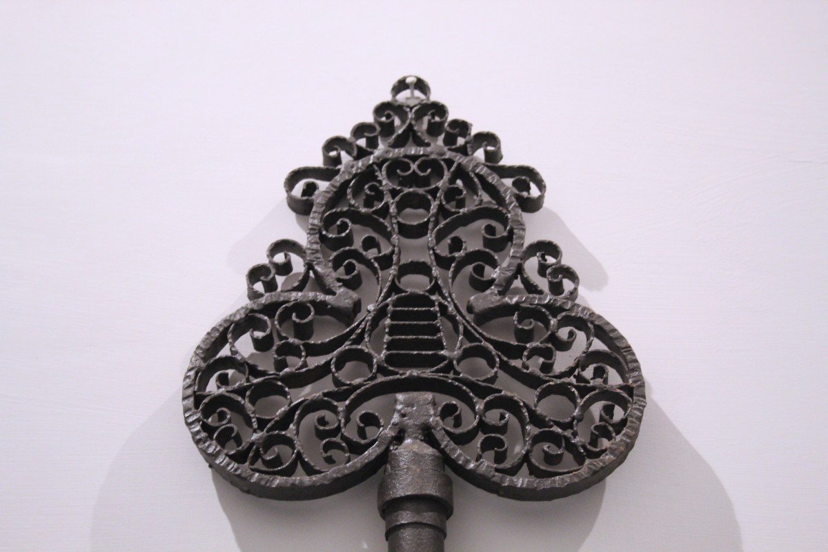 Giant Antique Wrought Iron Key.-photo-3