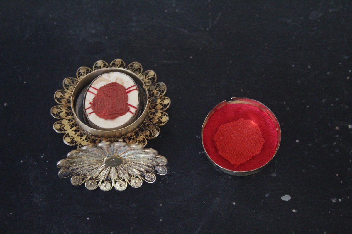 Certified Relic, Real Cross, Ex Lignum, With Wax Seal And Silk Threads-photo-7