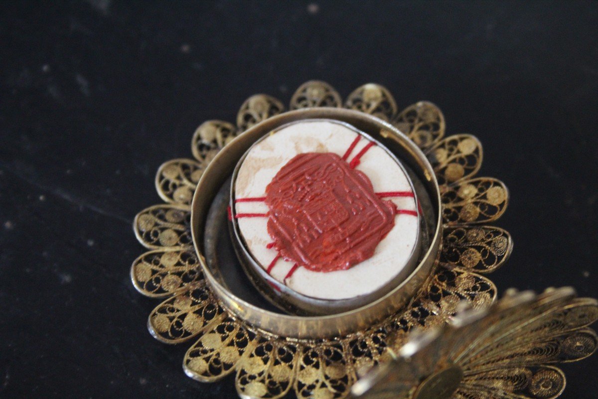 Certified Relic, Real Cross, Ex Lignum, With Wax Seal And Silk Threads-photo-8