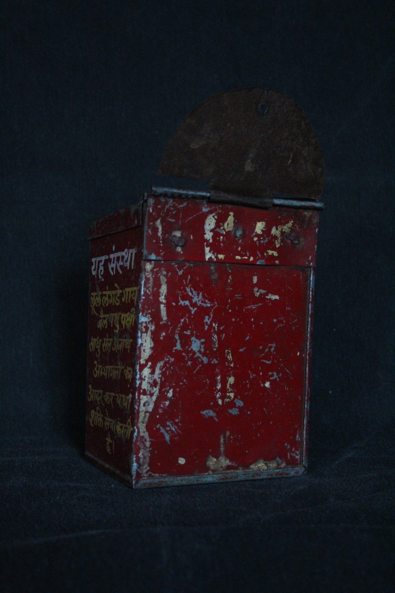 Vintage Nandi Donation Box From India.vintage Nandi Donation Box, India-photo-4