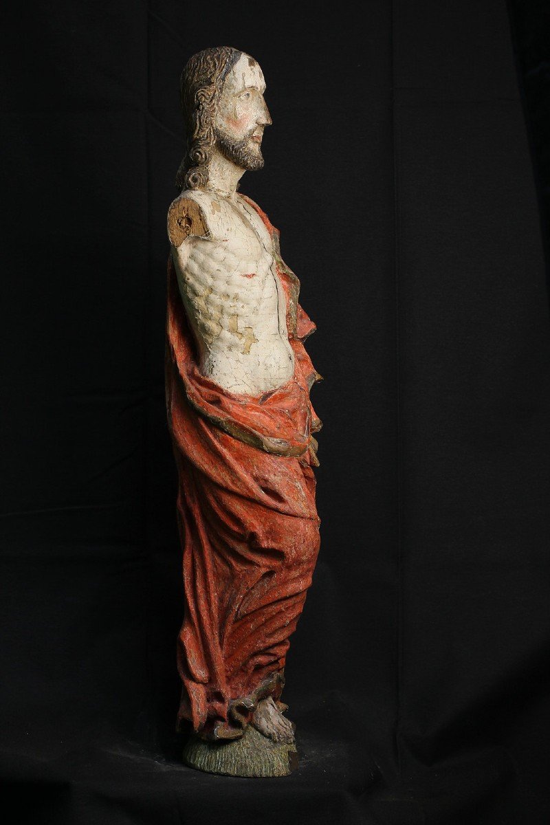 Wood Polychrome Sculpture Of The Risen Christ  XVI, Italy-photo-3