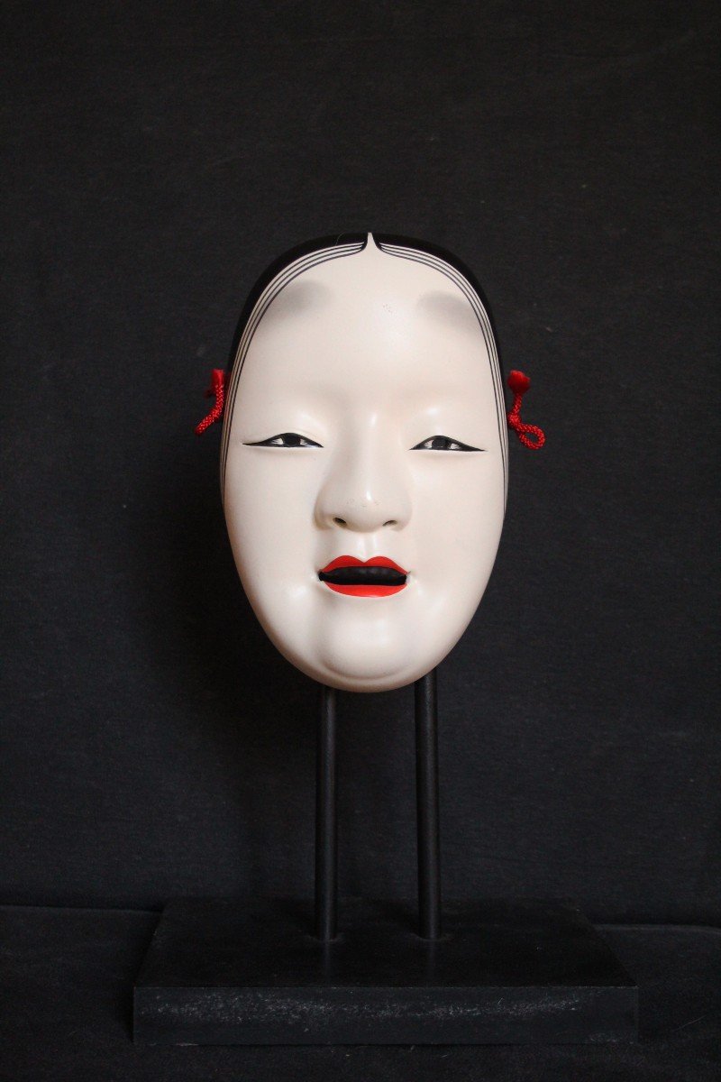 Koomote Japanese Vintage Pottery Teather Noh Mask-photo-2