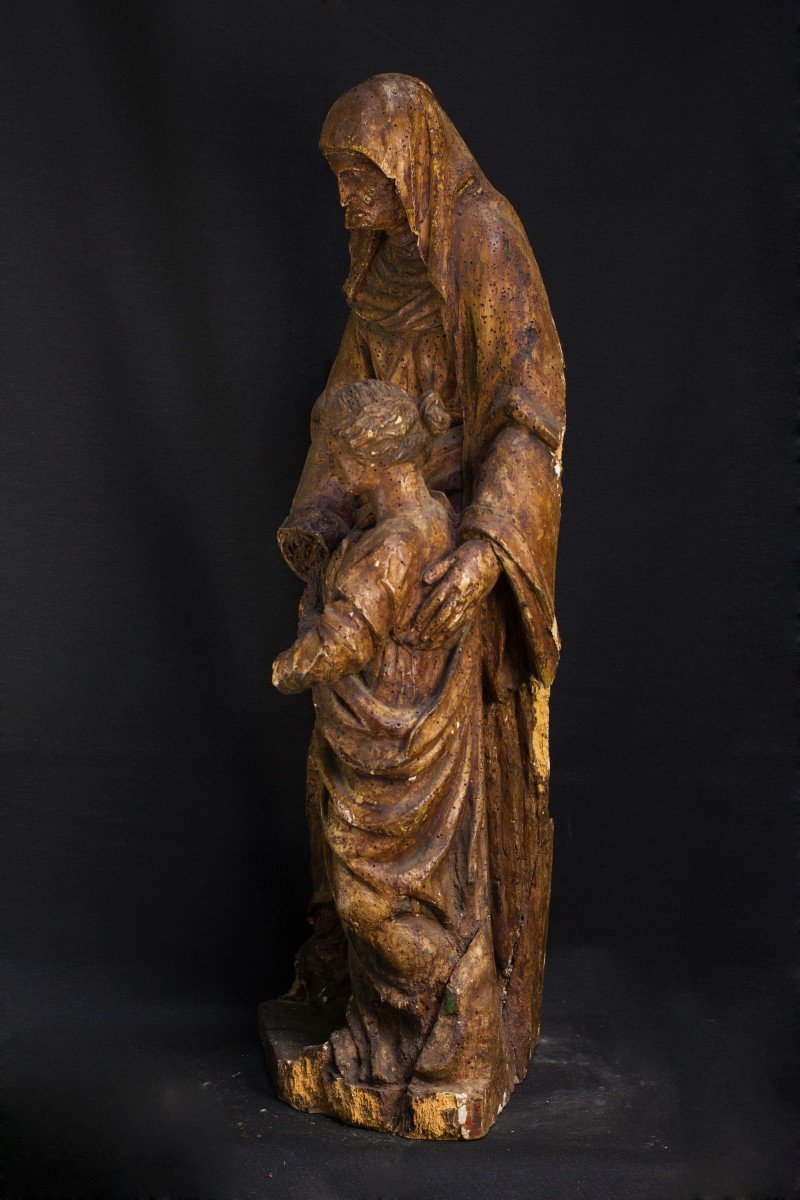 Wooden Sculpture Of Saint Anne Educator-photo-2