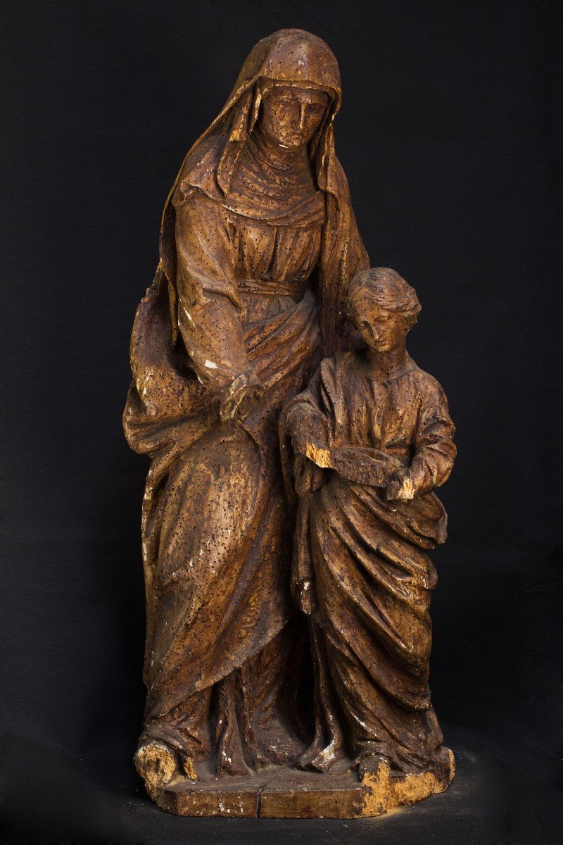 Wooden Sculpture Of Saint Anne Educator