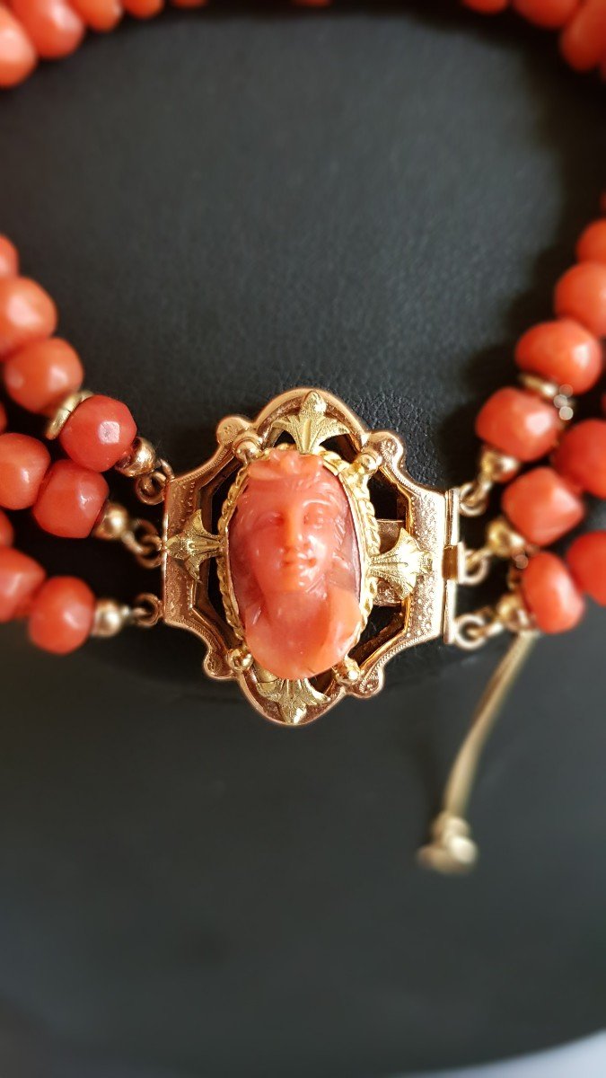 Gold And Coral Bracelet-photo-2