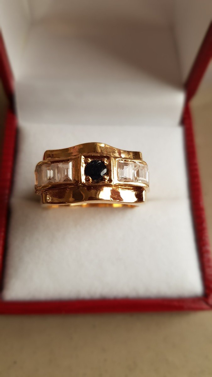 Art Deco Gold-sapphire Ring