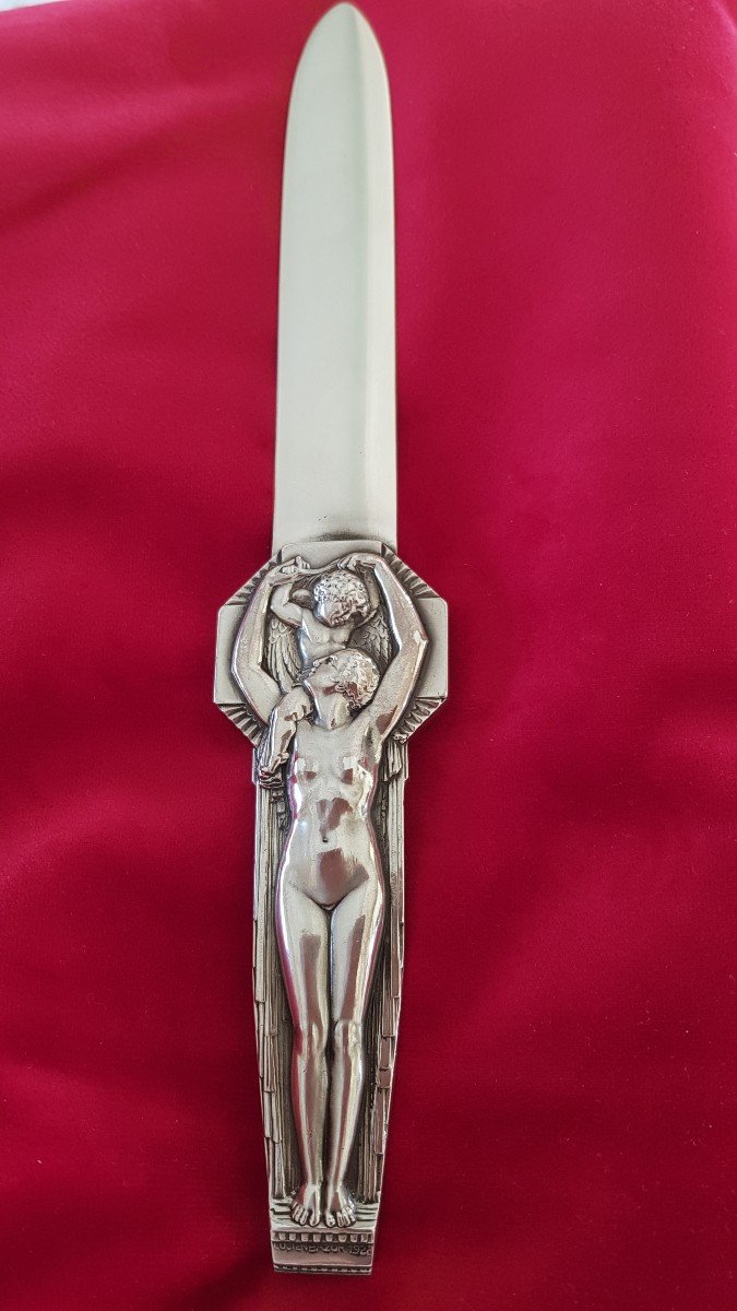 Art Deco Silver Letter Opener 332g-photo-2