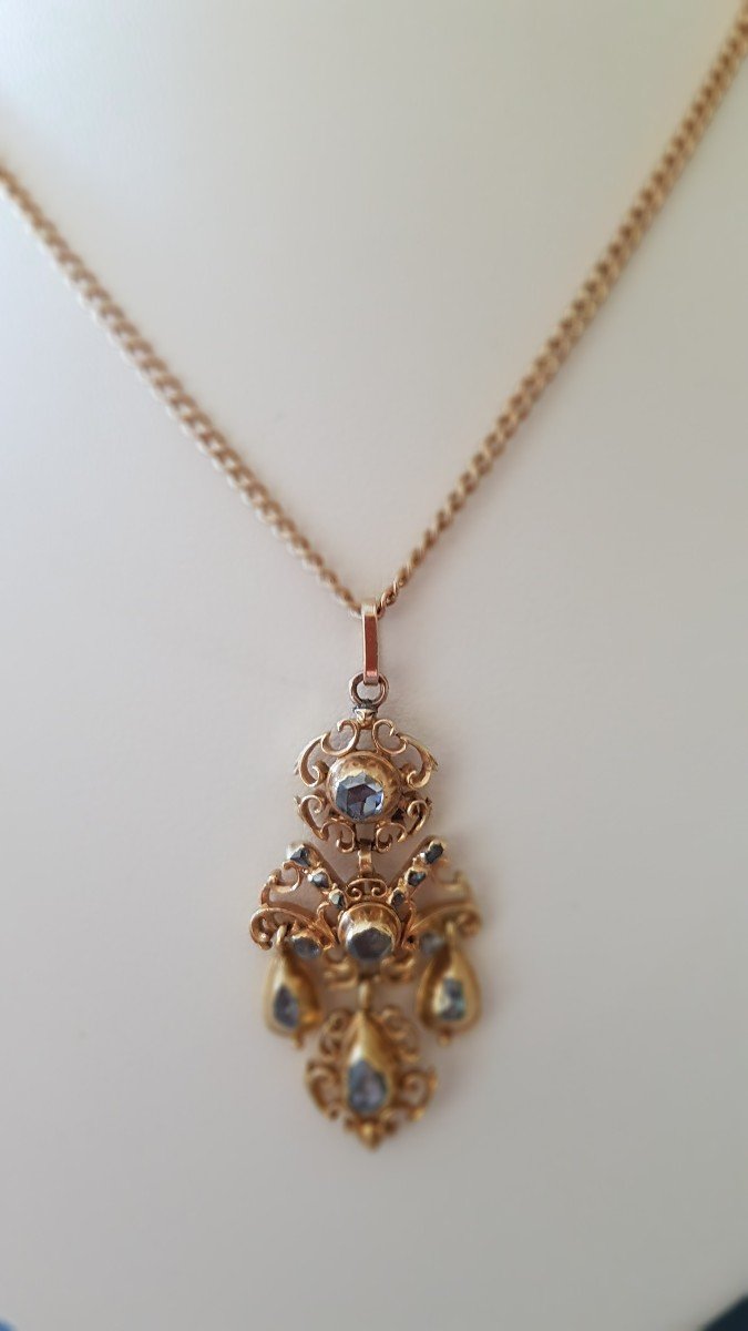 19th Gold And Diamond Pendant-photo-3